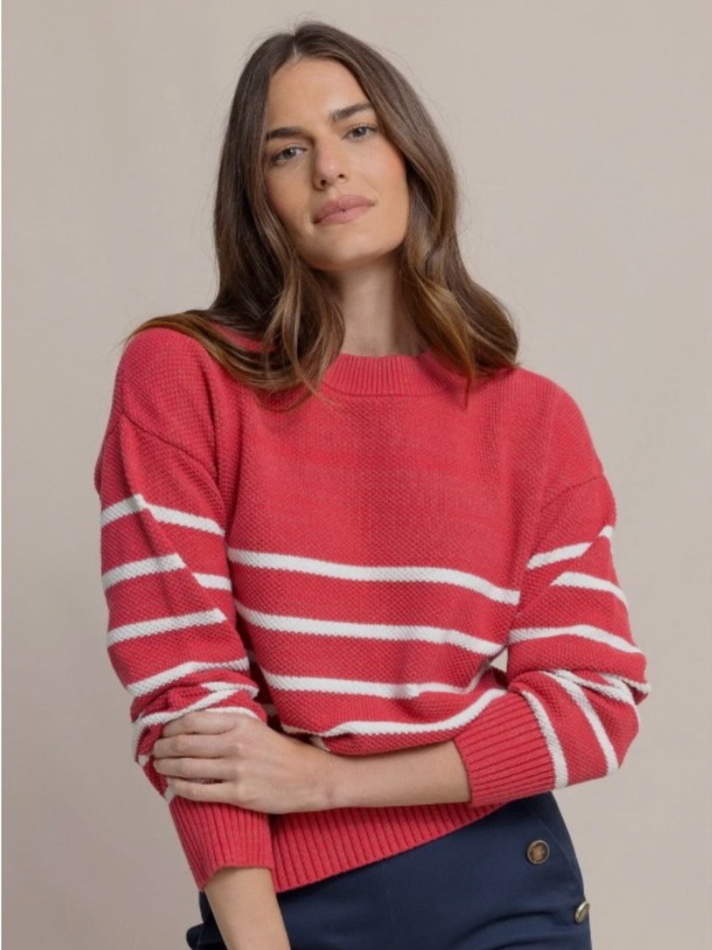 Southern Tide Striped Crewneck Sweater. NWT